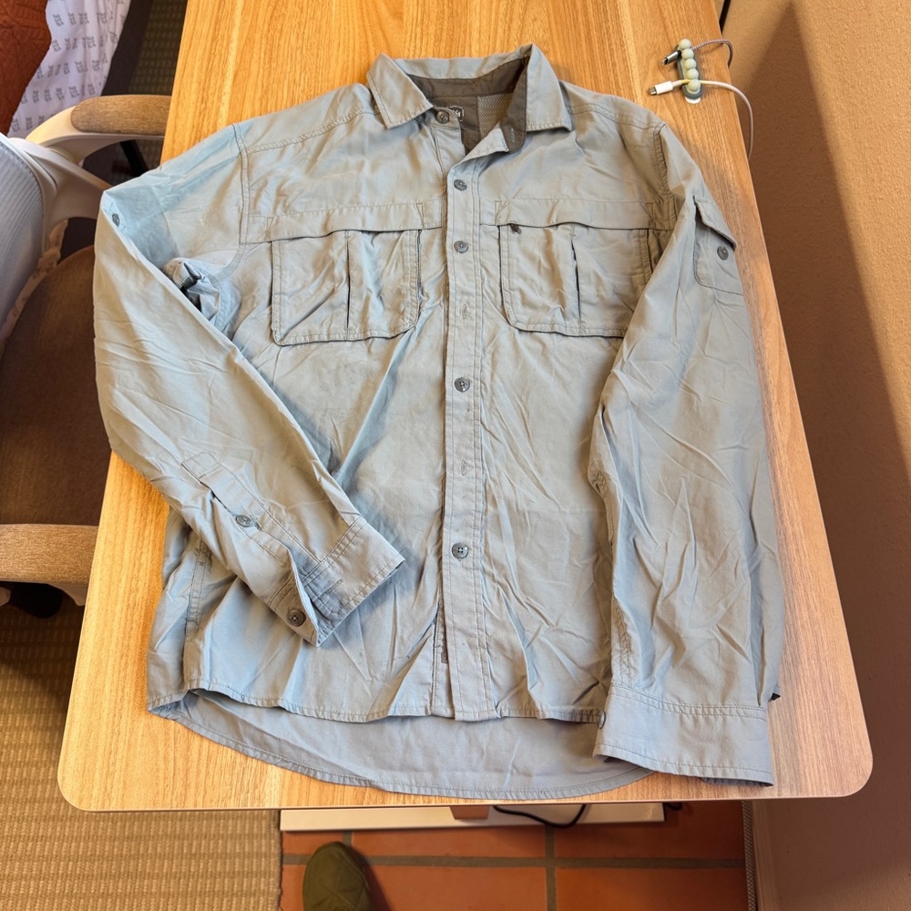 Men’s Sahara Long-Sleeve Solid Shirt - Size Small - Gray/green